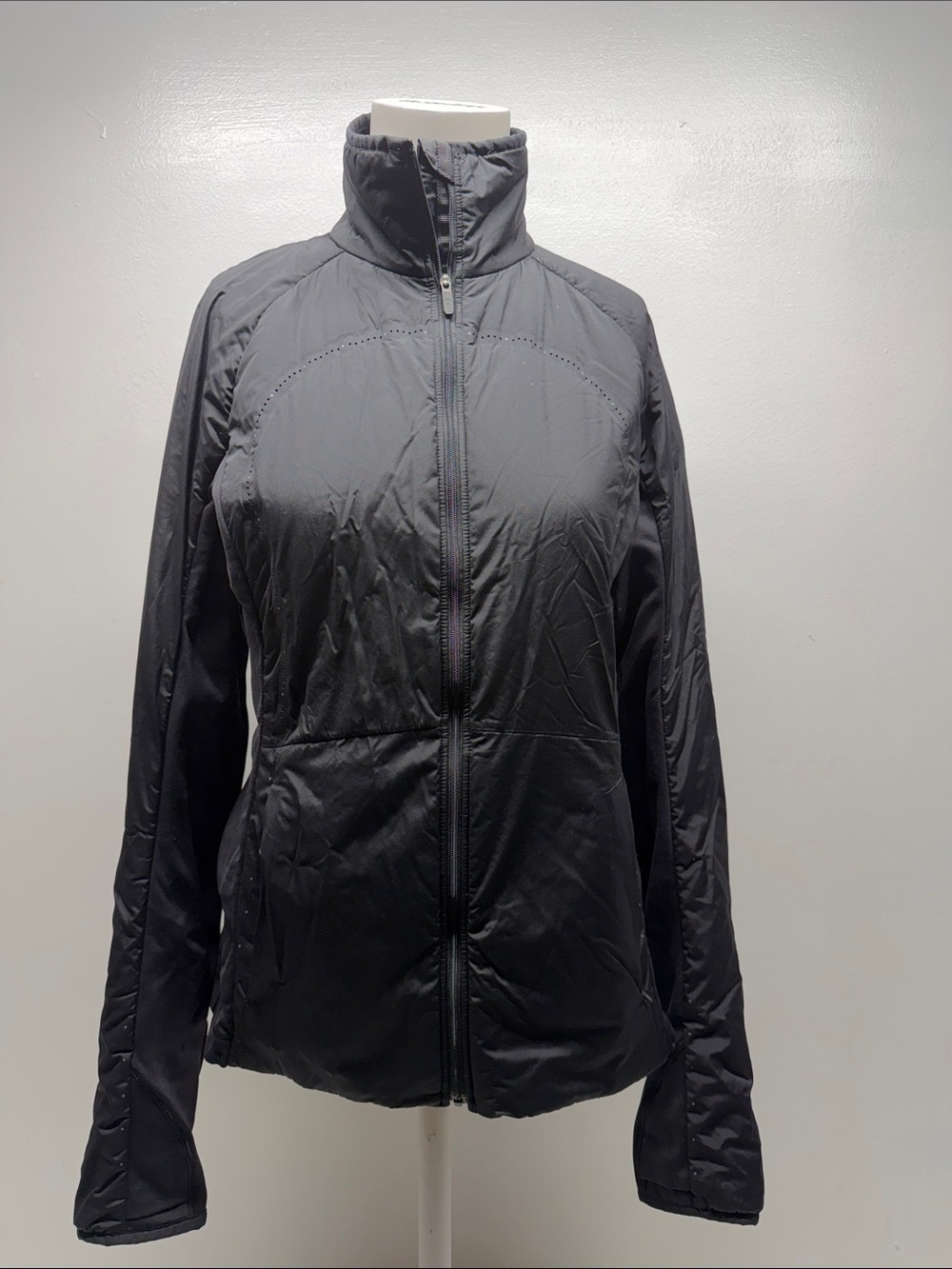 Lululemon Run For The Cold Jacket Lightweight Coat Reflective Pockets Black 6